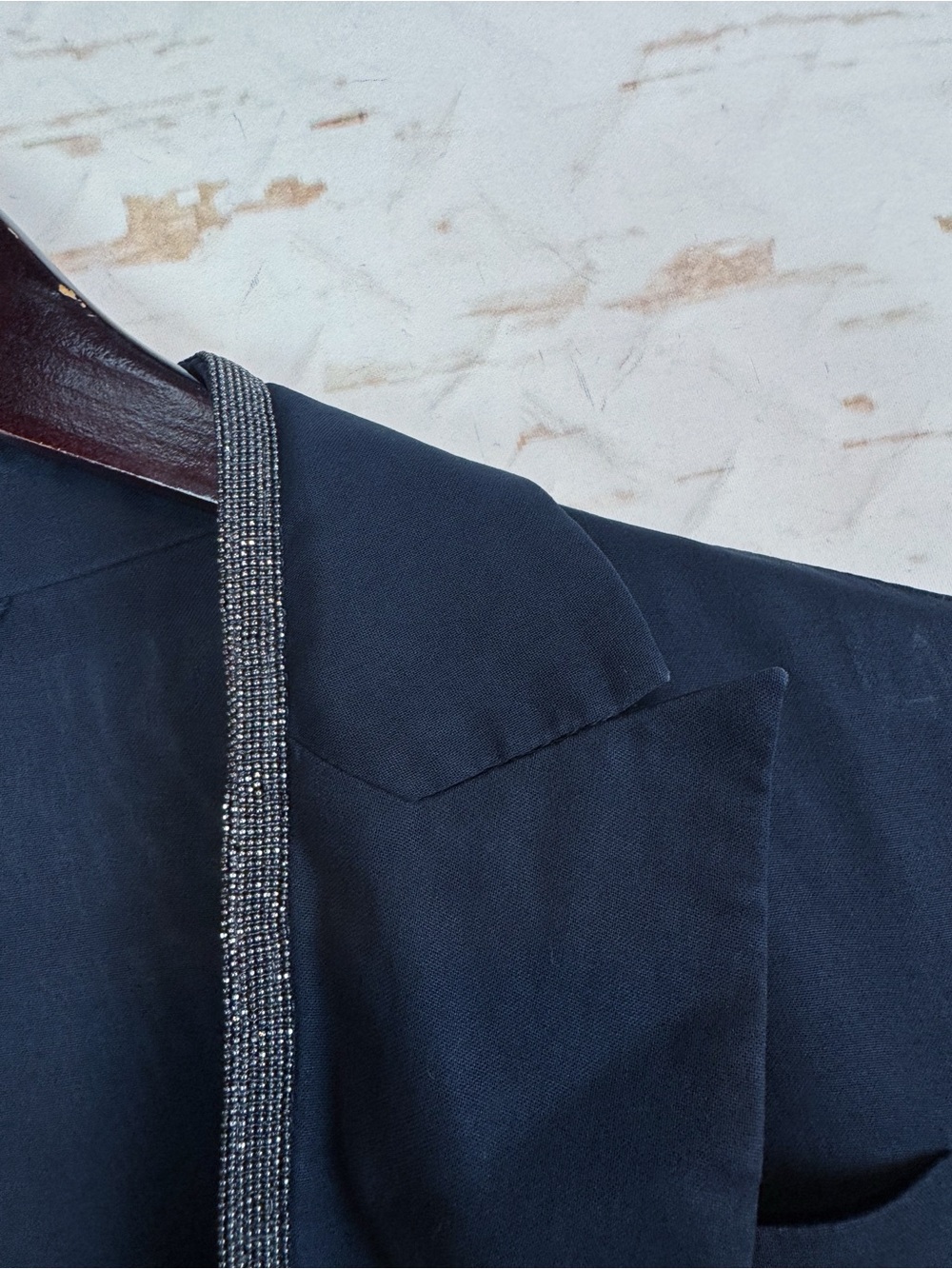 Brunello Cucinelli | Navy Single-Button Blazer, S - Picture 3 of 11